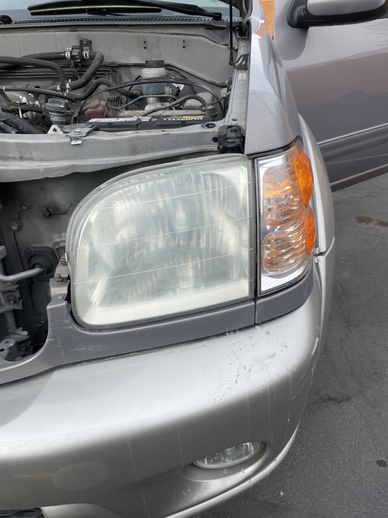 Headlight before restoration